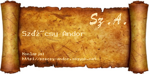 Szécsy Andor névjegykártya